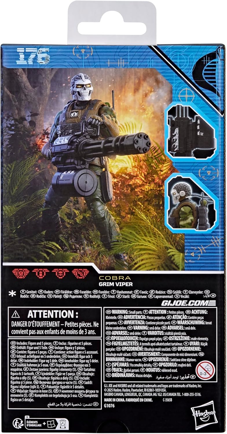 G.I. Joe Classified Series #176, Grim Viper, Collectible 6-Inch Action Figure with 5 Accessories