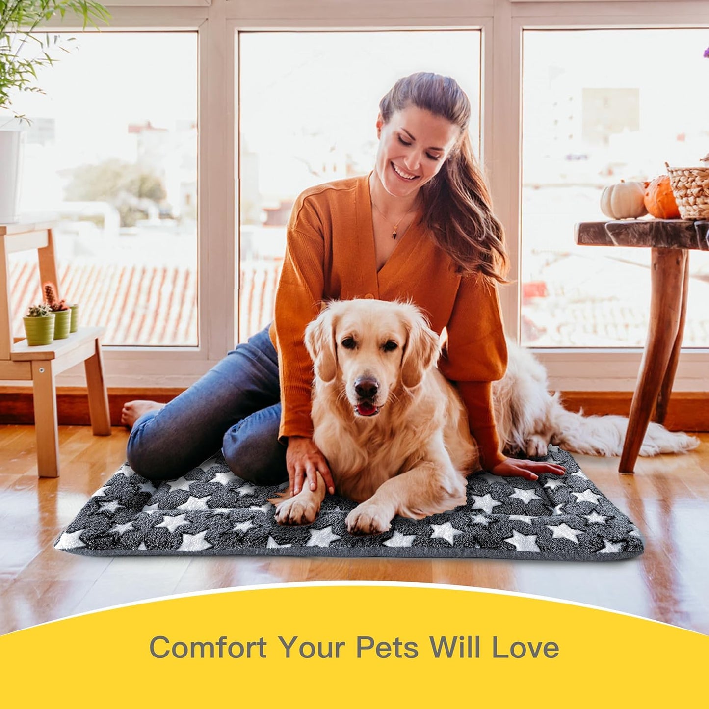 Small Dog Bed Mat, Puppy Bed for Dog Crate, Washable Dog Crate Pad with Non-Slip Bottom, Soft Kennel Mat for Cage, Cat Bed for Indoor Cats, Sleeping Mat with Dog Blanket Feel, Gray, 24x16x1.5 in