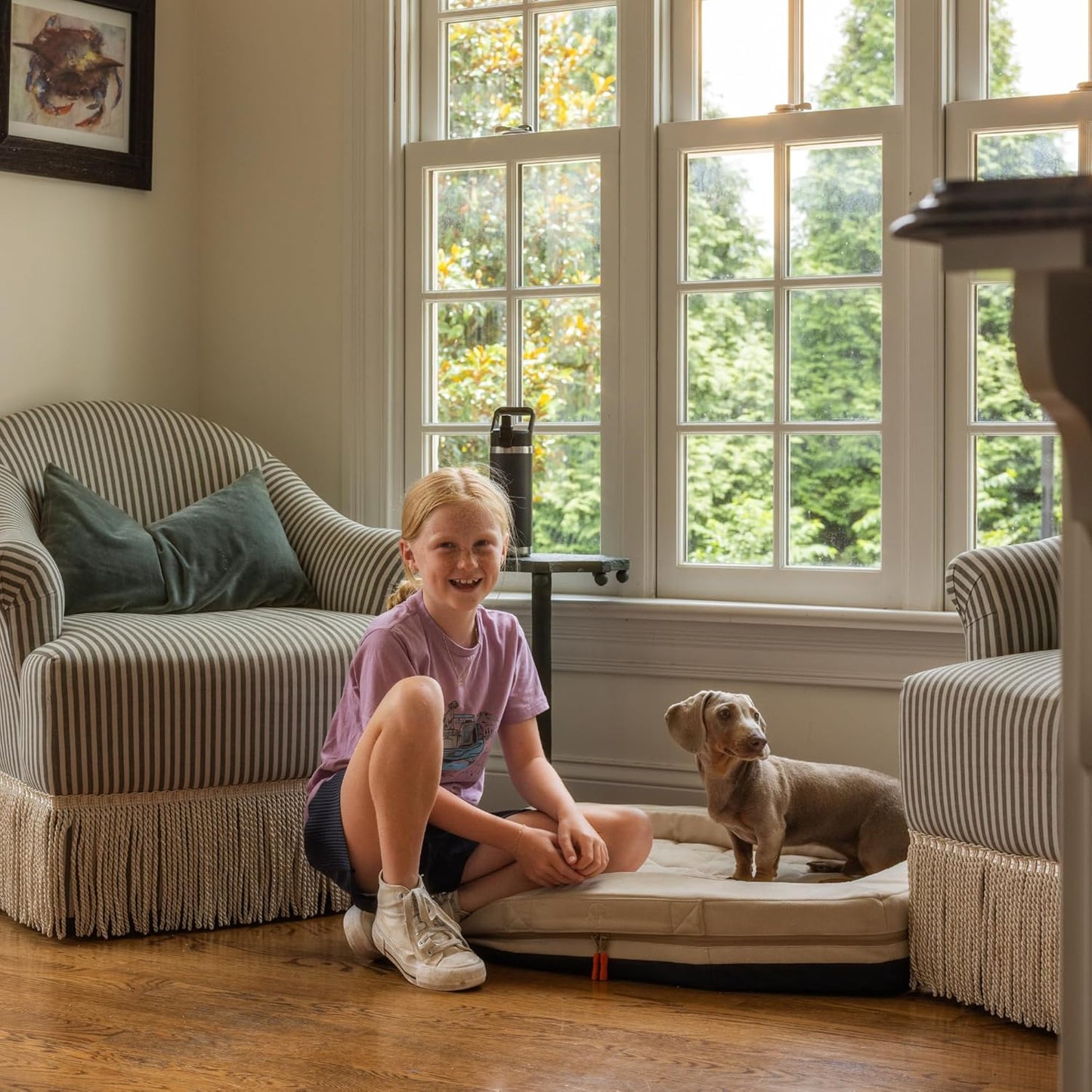 GUNNER Homestead Dog Bed – Orthopedic Memory Foam Pet Bed with Washable Cover, Durable Non-Slip Base, Bolstered Sides for Dogs, Comfortable Indoor Lounger, Oak, Small