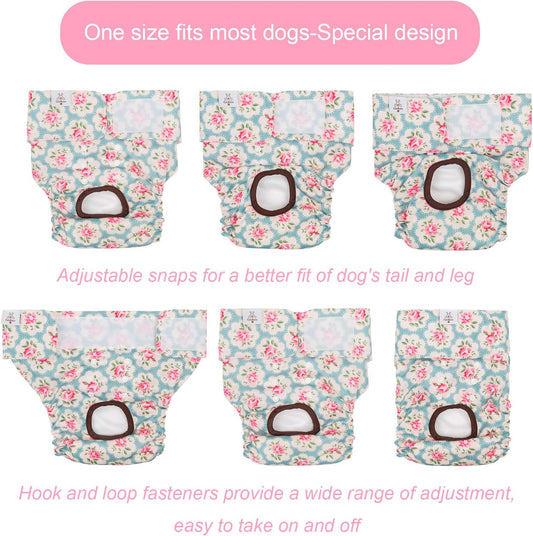CuteBone Dog Diapers Female Washable Small Medium Large 3 Pack Reusable Doggie Diapers Puppy Period Pants for Doggy Heat Cycle Peeing
