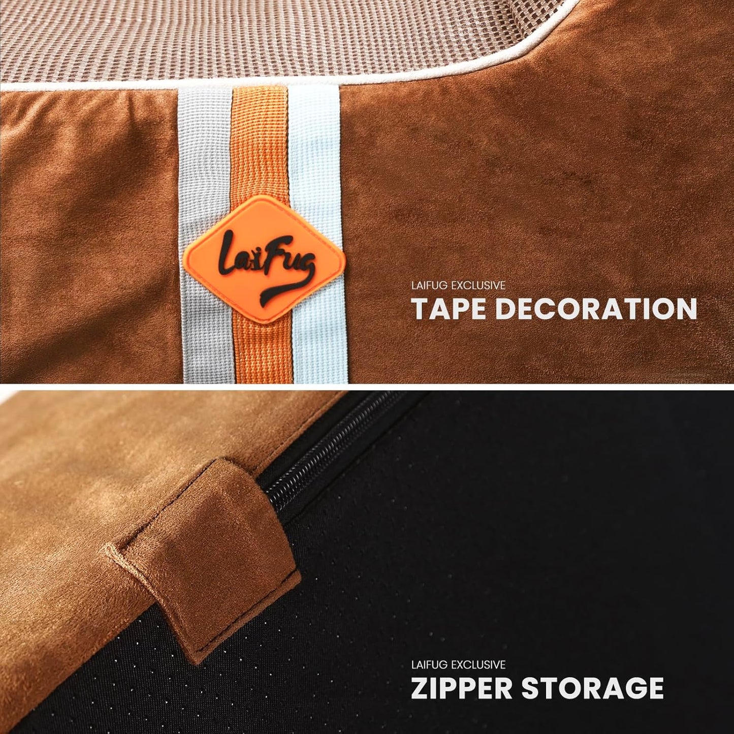 Laifug Orthopedic Memory Foam Extra Large Dog Bed with Pillow and Durable Water Proof Liner & Removable Washable Cover & Smart Design (Jumbo (50"x36"x10"), Chocolate)