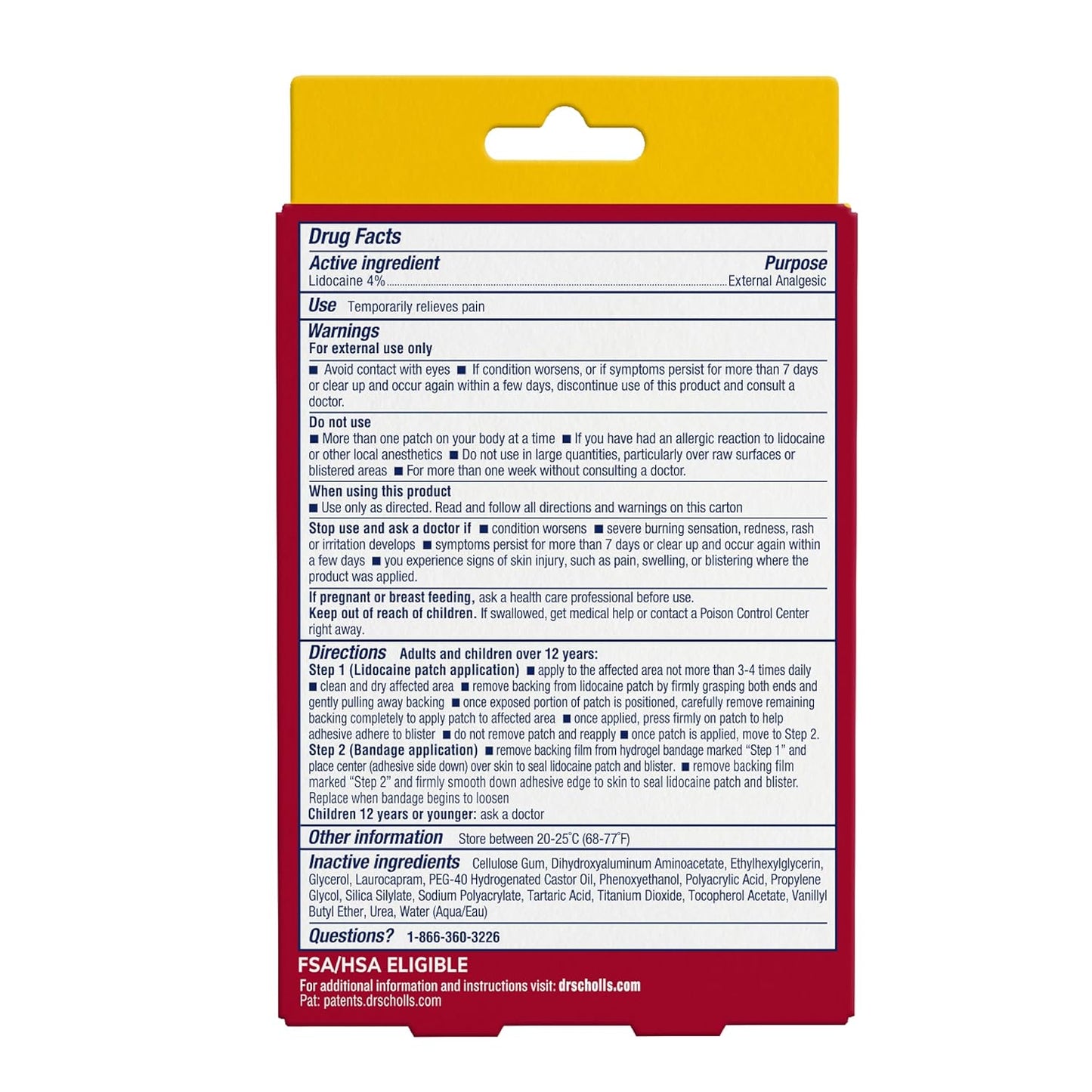 Dr. Scholl’s Blister Pain Relief Complete Kit, 8 ct - The Only Blister Treatment with an Active Pain Reliever, Seal & Heal Bandages with Hydrogel Technology, Blister Pads, 4% Lidocaine to Numb Pain
