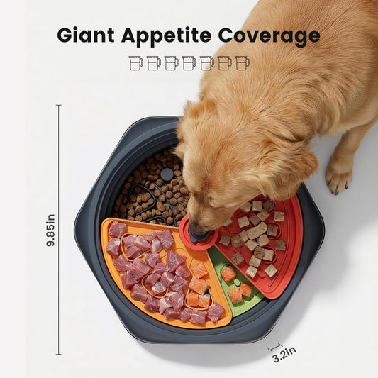 Gardner Pet Adjustable Feeder Bowl for Medium/Large Dogs – 9.85'' L, Suction Base, Detachable Platform Insert, Freeze-Friendly, BPA-Free