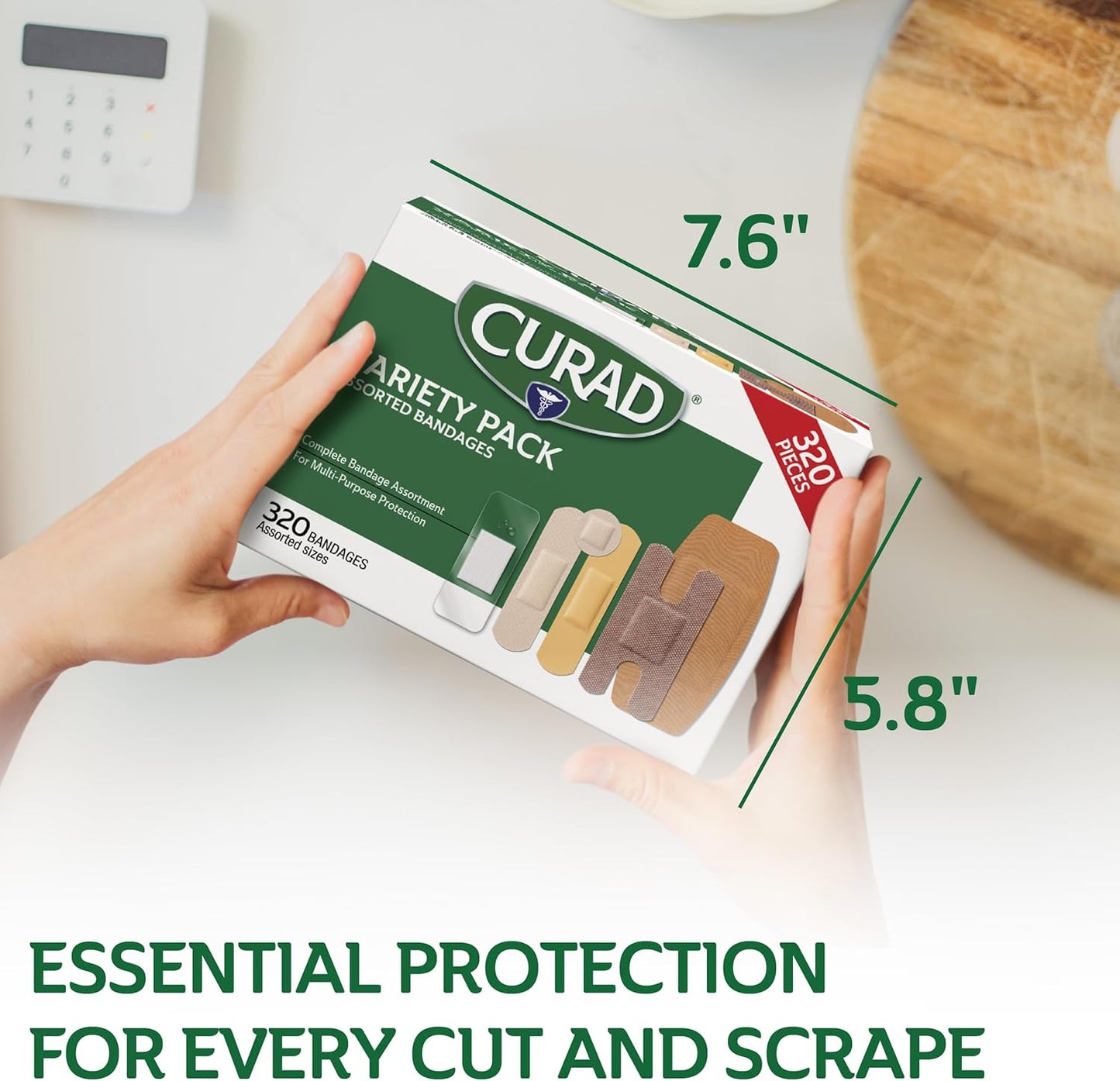 CURAD Assorted Bandages Bulk Variety Pack 320 Count 5 Styles Including Waterproof, Sheer, Plastic, Heavy Duty & Flex-Fabric First Aid Kit Essentials Protects Scrapes, Cuts & Burns