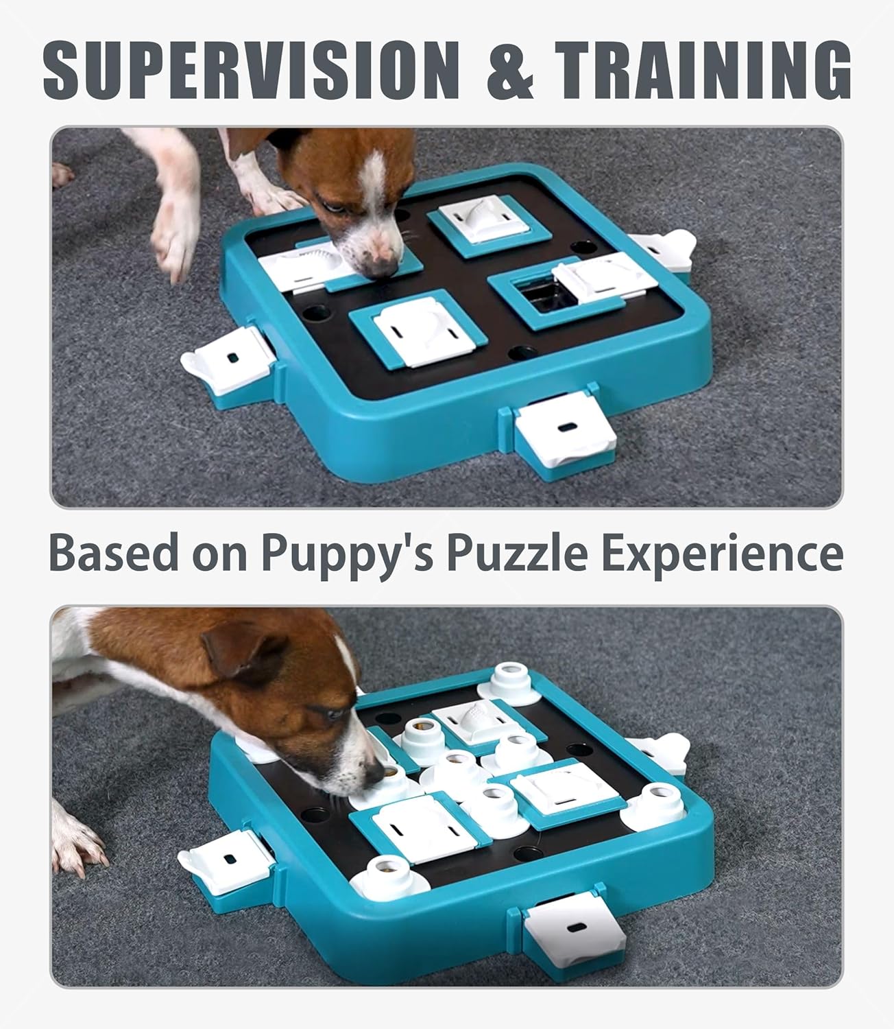 Dog Puzzle Toy, Adjustable Difficulty Levels Beginner to Advanced, Large Size, Brain Stimulation Mental Enrichment, Food Treat Game (Green)