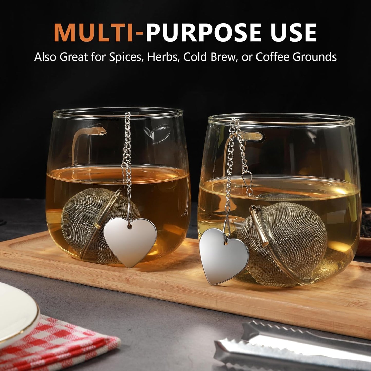 Tea Infuser for Loose Leaf Tea 2 Pack β 2" 304 Stainless Steel Tea Strainer Ball with Bonus Tea Scoop Clip β Extra Fine Mesh, Rustproof, Easy to Clean β DIKSEFN