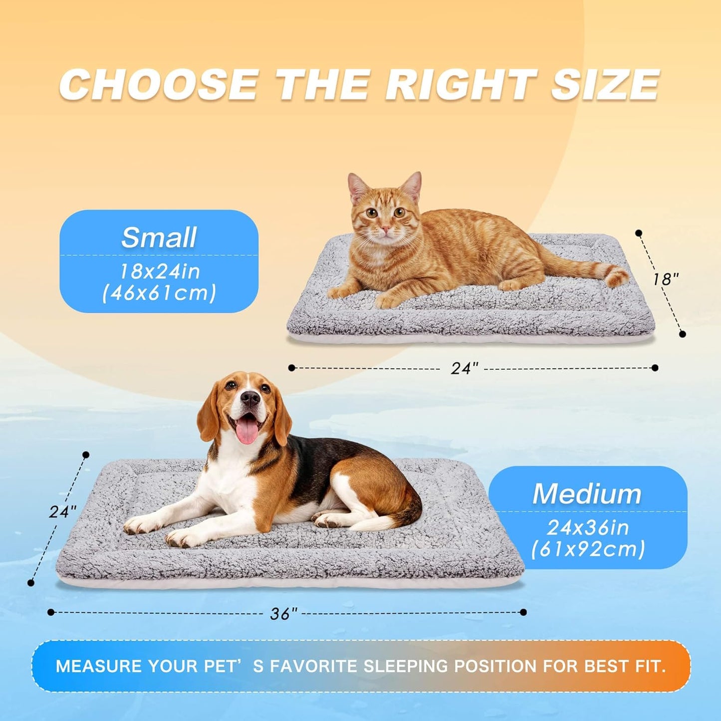 Dog Cooling Mat, Self Warming Cat Bed, Reversible Warm & Cooling Cat Bed, Winter Warm Cat Pad & Summer Cooling Cat Mat for Kittens & Small Dogs, Perfect for Crates, Beds & Sofas, Gray, 18" x 24"