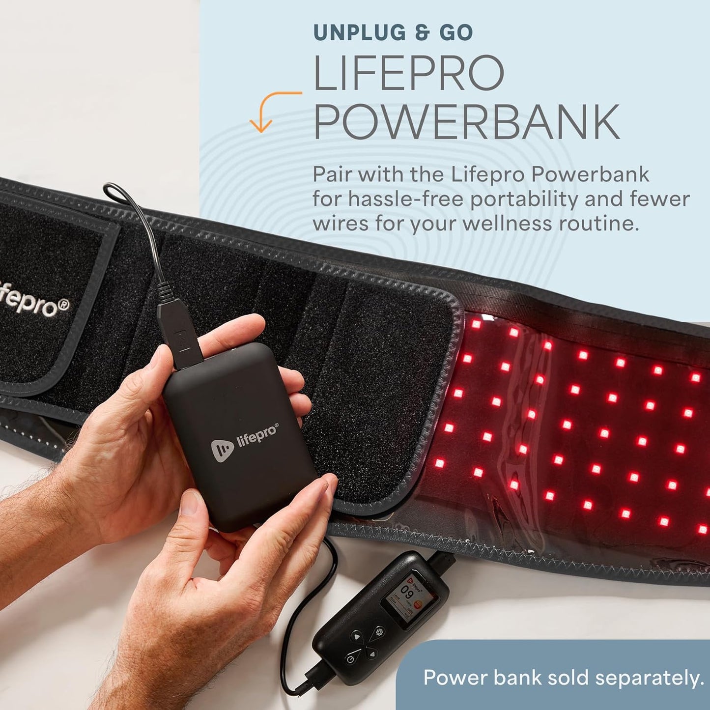 Lifepro Red Light Therapy Belt – Allevared Infrared Red Light Therapy for Body, Back Pain and Shoulder - 660nm & 850nm Near Infrared Heating Pad – Adjustable & Portable for Wellness & Relaxation