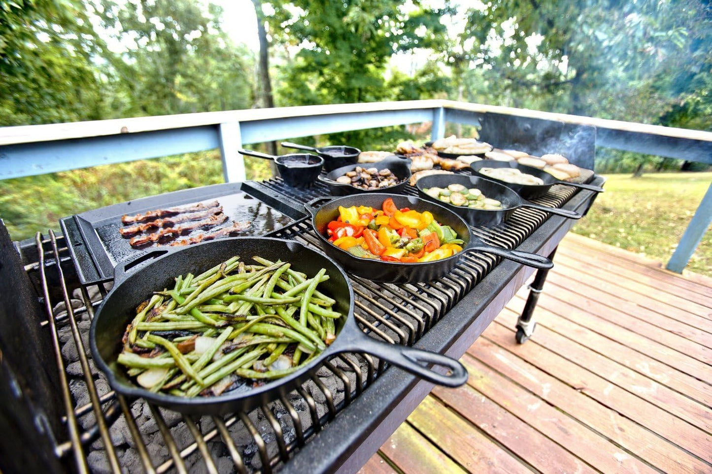 Lodge Seasoned Cast Iron Rectangular Griddle - 15 x 12.25 Inches. Jumbo Chef’s Serving Platter