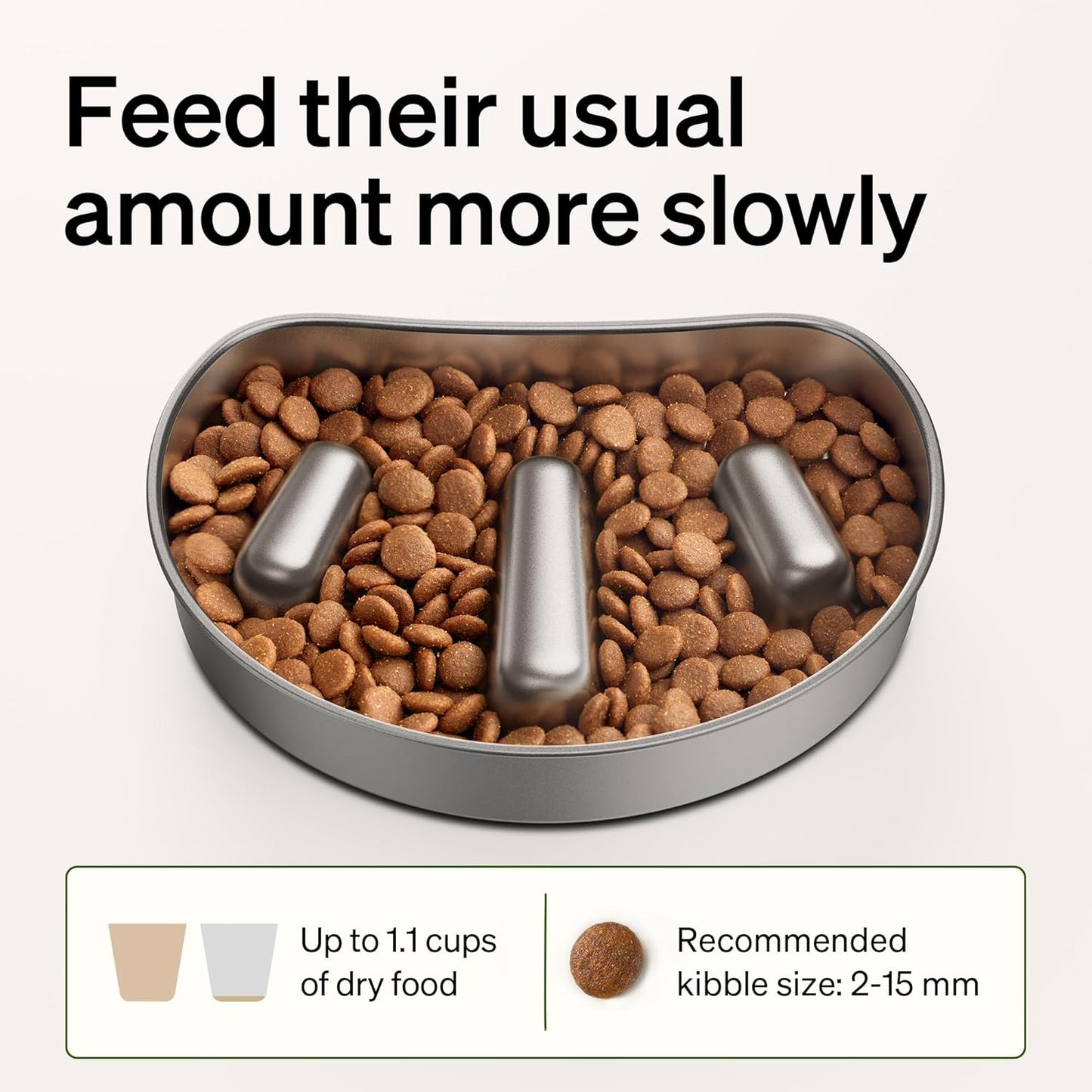 PETLIBRO Slow Feeder Bowl for Small Dogs & Cats, 1.125 Cup— Anti-Gulp Stainless Steel Dog & Cat Bowl, Helps Reduce Risk of Bloat, Dishwasher Safe — Compatible with PETLIBRO Camera Automatic Feeder