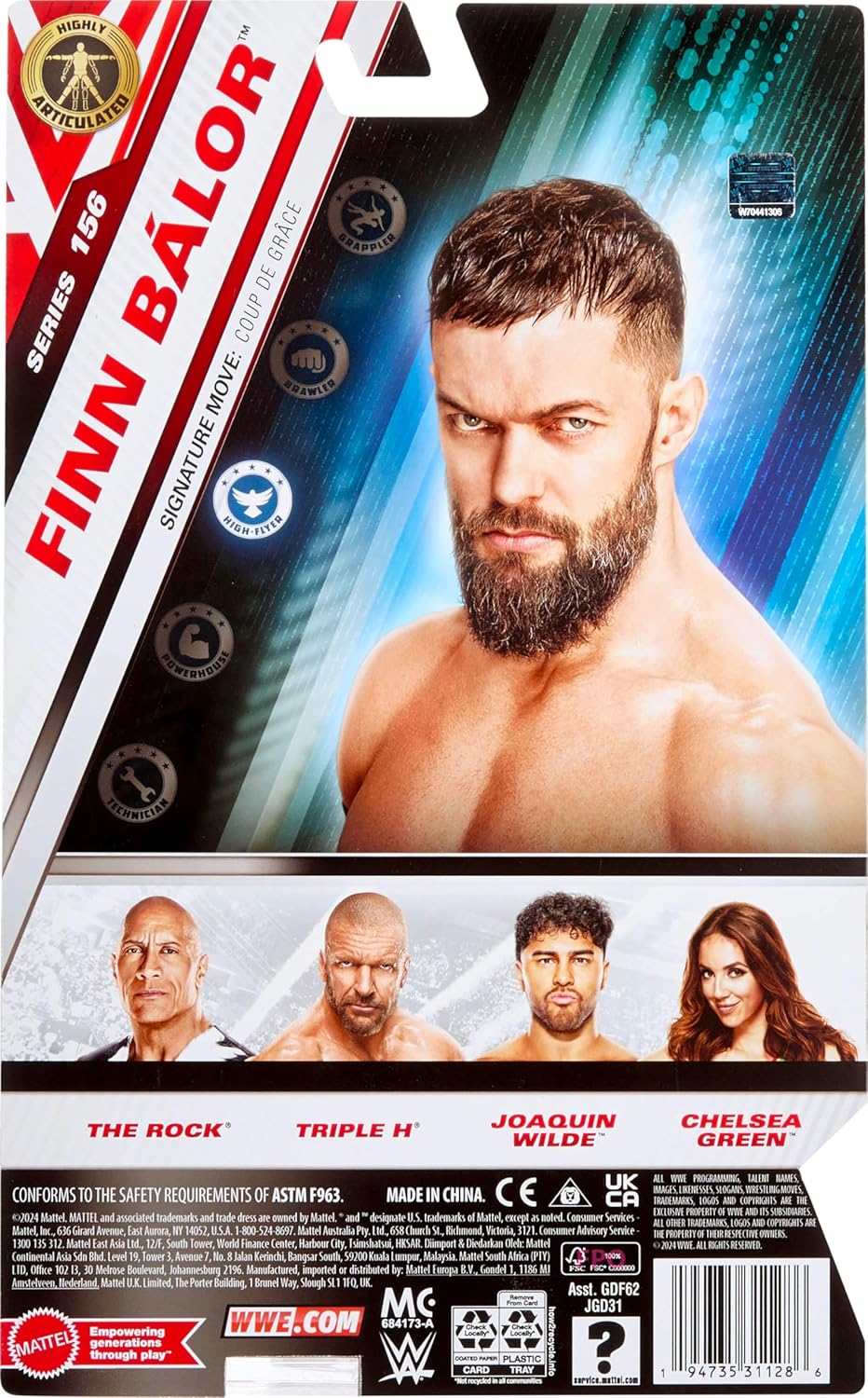 Mattel WWE Finn Balor Action Figure, Main Event Series #156, 6-inch Collectible Superstar with 14 Articulation Points & Life-Like Look