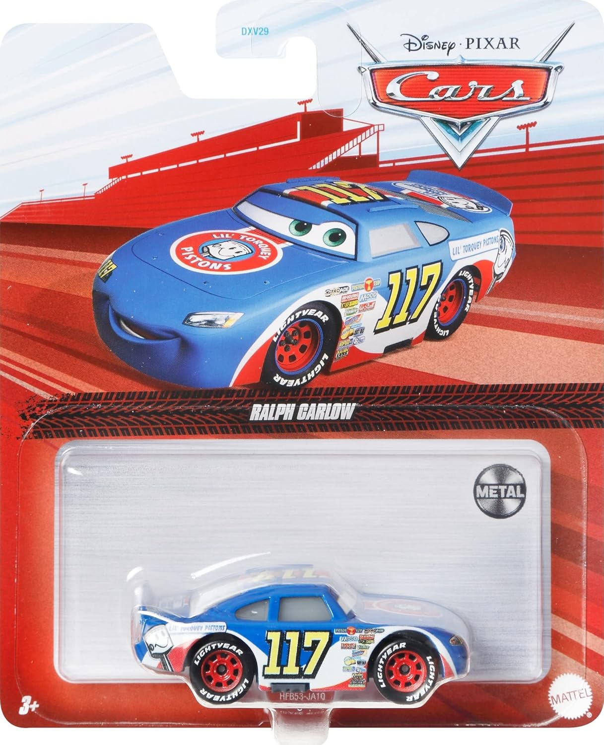 Disney Cars Toys Pixar Cars Die-Cast Ralph Carlow, 1:55 Scale Fan Favorite Character Vehicle for Racing and Storytelling Fun, Gift for Kids Ages 3 Years and Older, Multicolor, (HFB53)