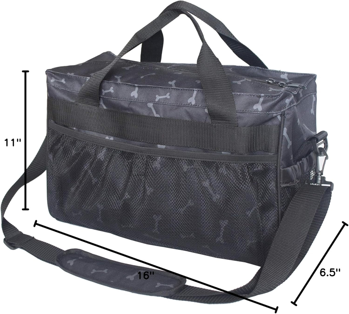 MYDAYS Dog Travel Bag, Pet Luggage Suitcase Weekend Tote Carrier with Collapsible Bowl, Pet Luggage Suitcase Weekend Tote Carrier with Collapsible Bowl (Black)