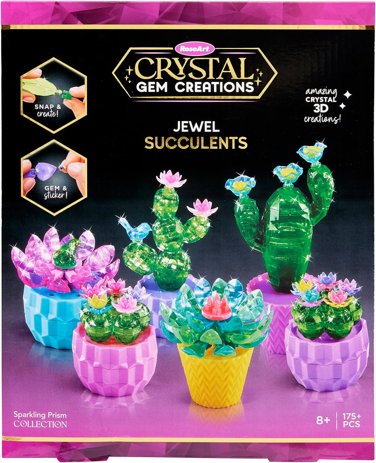 Crystal Gem Creations Jewel Succulents Kit by RoseArt, 175+ Pieces, Great for Adults, Tweens and Children Ages 8+