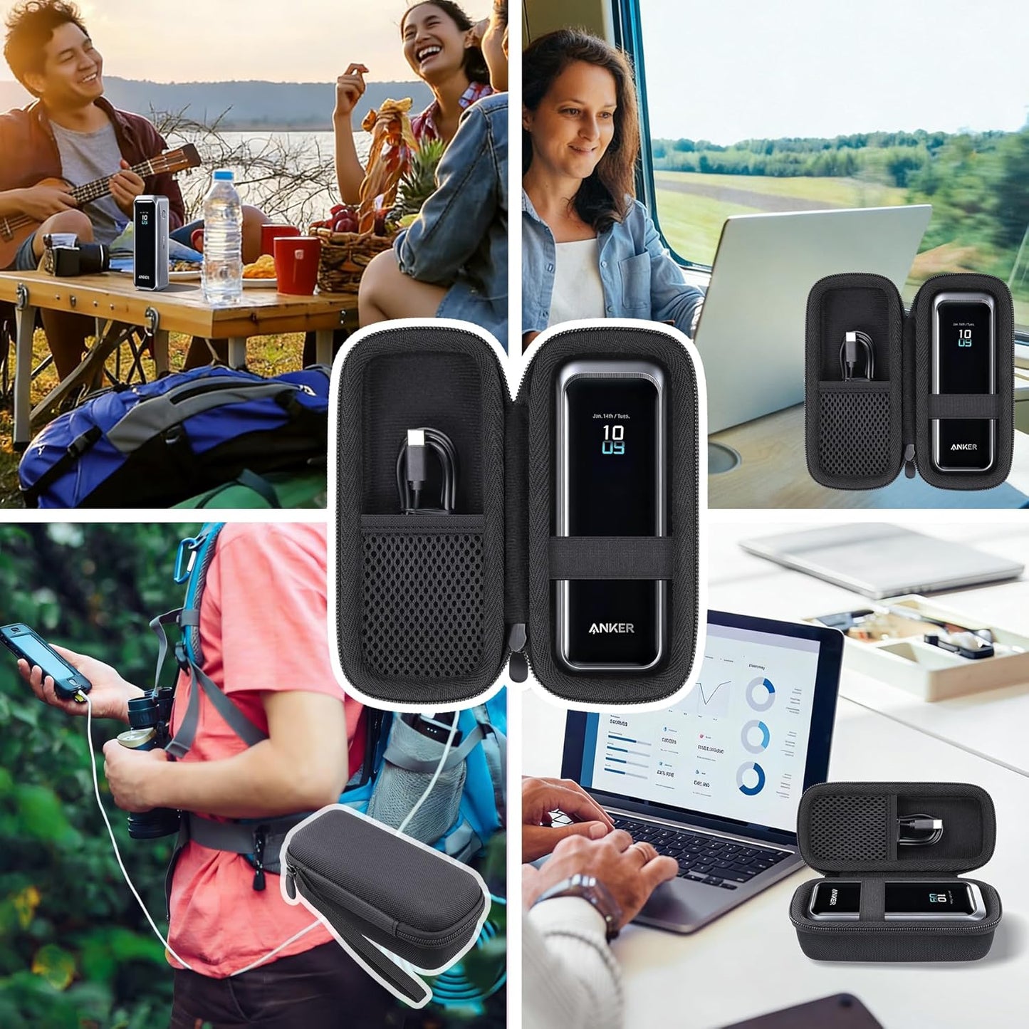 for Anker Prime Power Bank 20100mAh 220W Portable Charger Hard Travel Case,Portable Case Compatible with 20,100mAh 3-Port Portable Charger with 220W Output(Only Case)