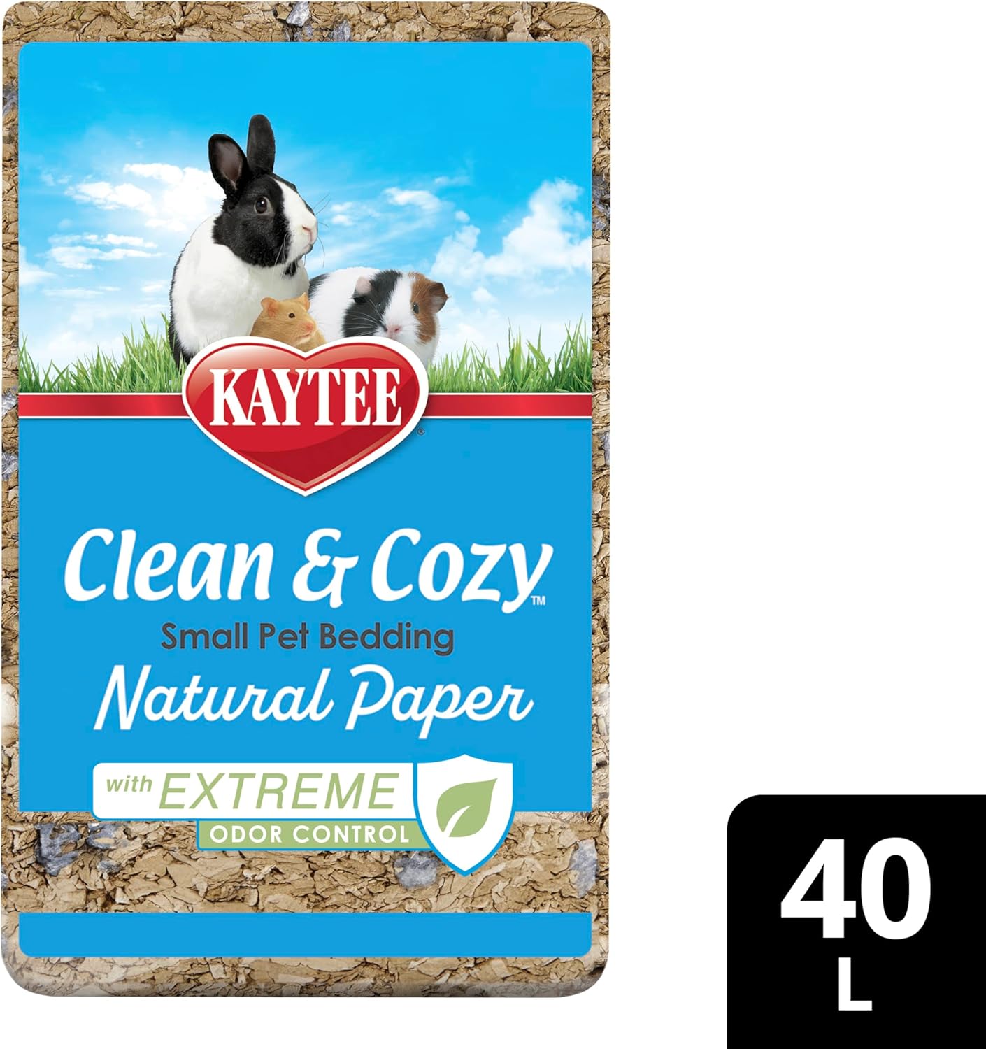 Kaytee Clean & Cozy Natural Paper with Extreme Odor Control Bedding, Made with 100% Recycled Paper