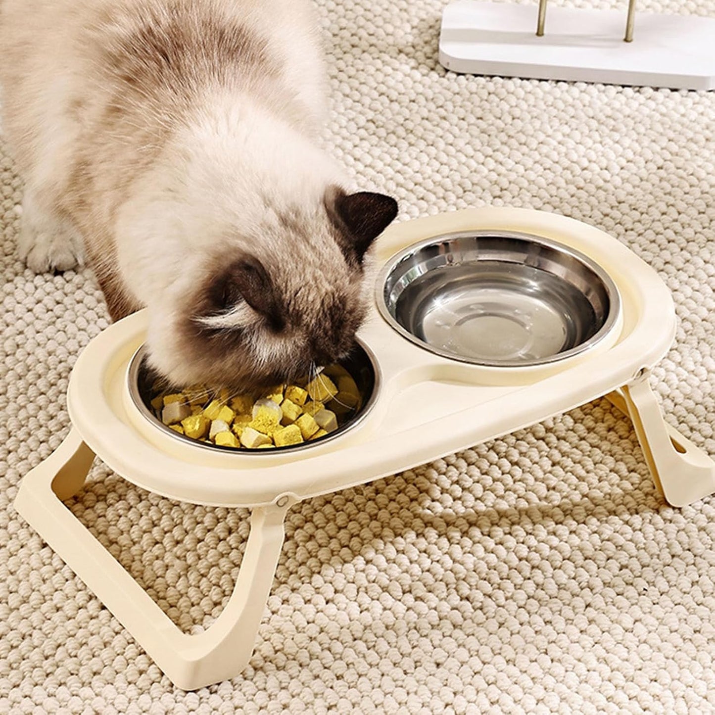 Ergonomic Elevated Dog Bowls with Stable Stand and Double Bowl for Most Breeds Pastel Color Nonslip Cats Food Bowl