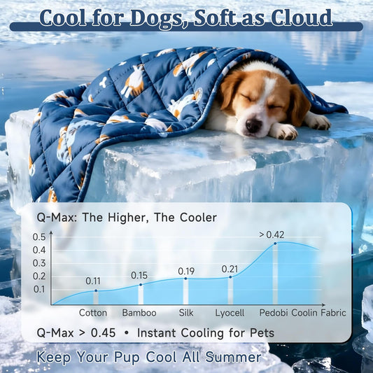 Dog Cooling Mat, Premium Lightweight Pet Cooling Blanket Bed Cover for Dogs, Cat, Puppies | Ice Silk Cool Pad for Dogs Furniture Protector | Machine Washable Pet Blanket, 40''x60''