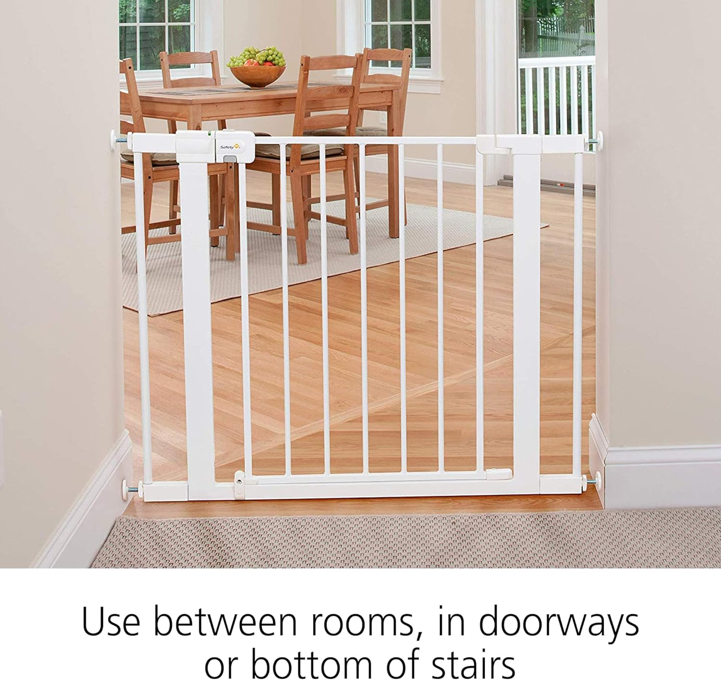 Safety 1st Easy Install Walk Thru Baby Gate for Doorway With Door, Dog Gates, Fits 29"-38", Easy Install 28" Tall, White