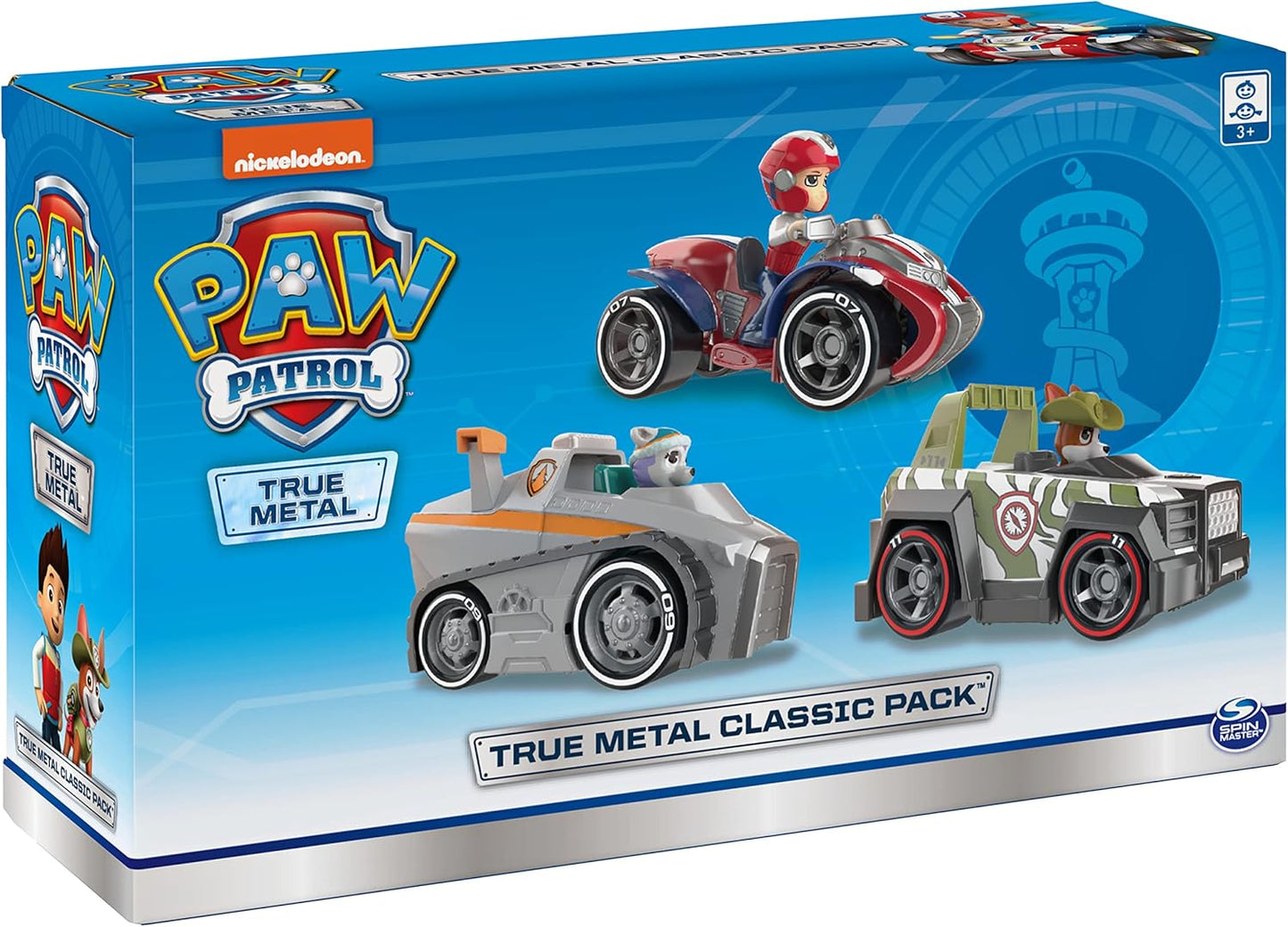 Paw Patrol, True Metal Classic Pack of 3 Collectible Die-Cast Vehicles, 1:55 Scale