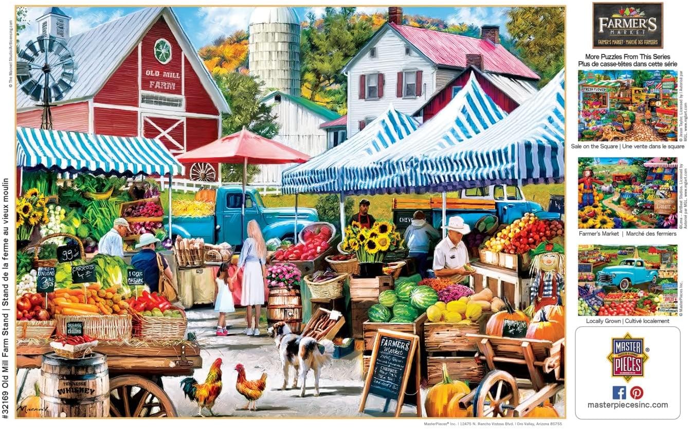 Masterpieces 750 Piece Jigsaw Puzzle For Adults and Family - Old Mill Farm Stand - 18"x24"