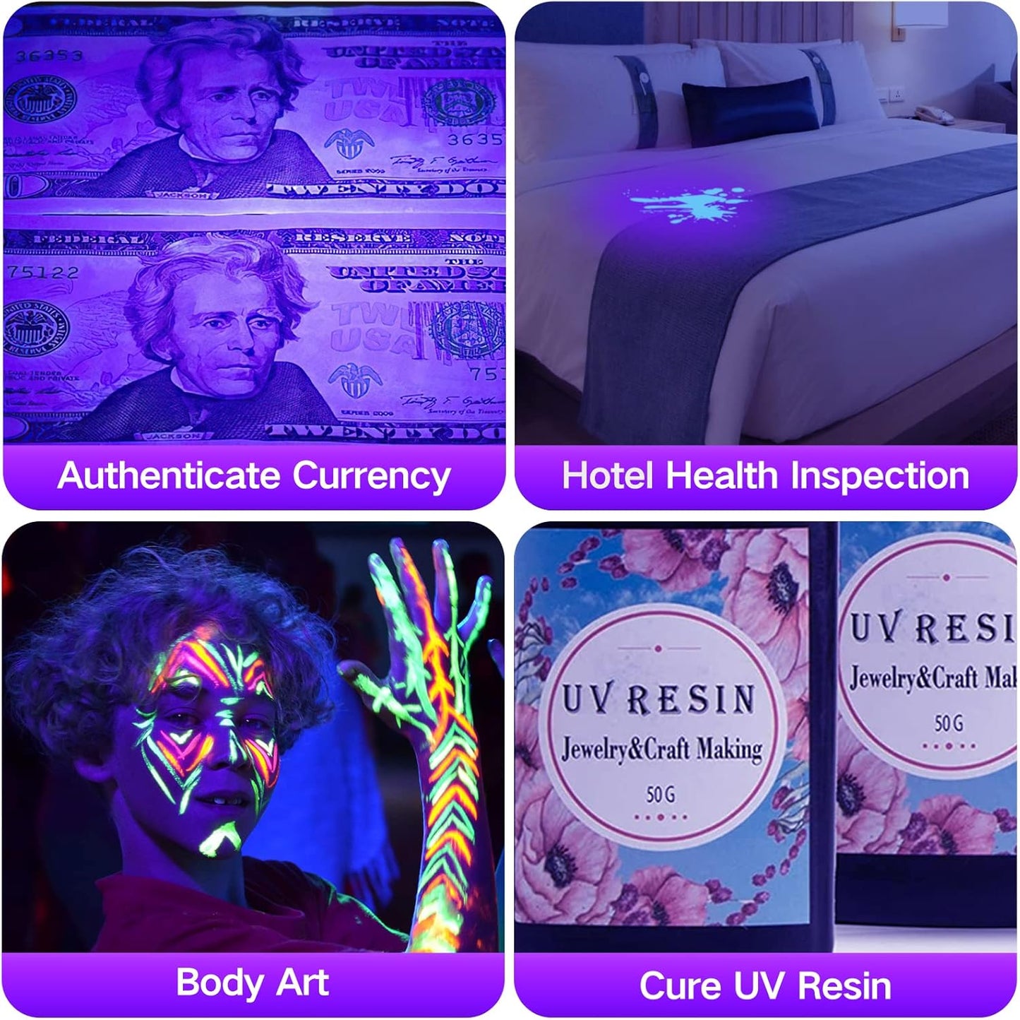 UV Light 395nm Blacklight Flashlight: Vansky 12 LED Black Light Mini Pet Urine Detection for Invisible Dog/Cat Dried Urine Stains on Carpet, Scorpion Finder, Resin Curing