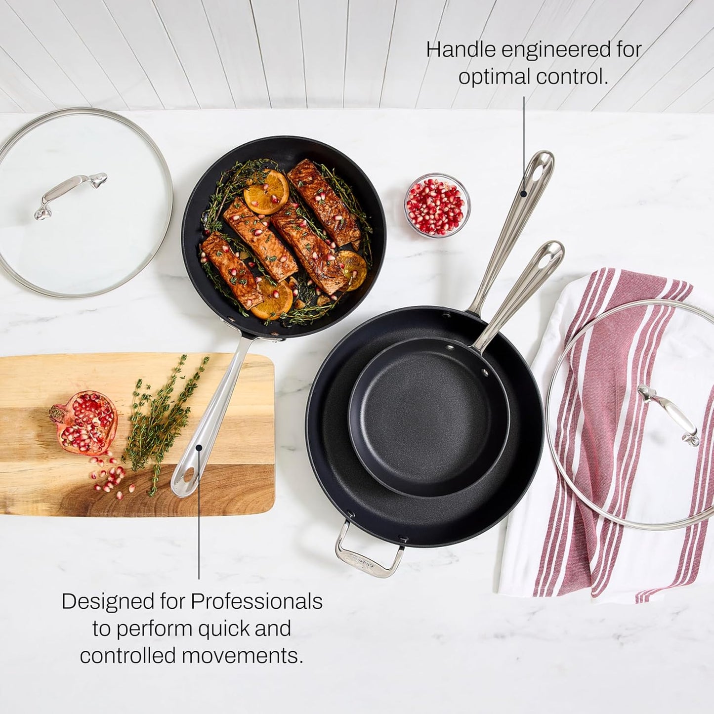 All-Clad HA1 Hard Anodized Nonstick Fry Pan 12 Inch Induction Oven Broiler Safe 500F, Lid Safe 350F Pots and Pans, Cookware Black