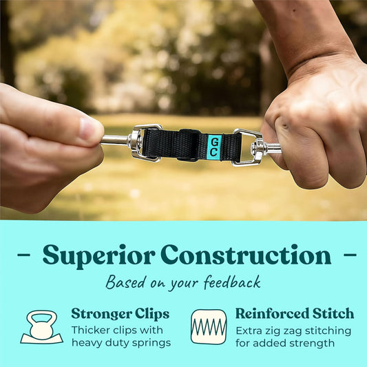 Gentle Creatures Collar Companion - Adjustable Backup Clip for Dog Harness, Prong, Pinch Collars, Gentle Lead - Double Ended Backup Clasp - Harness to Collar Safety Clip