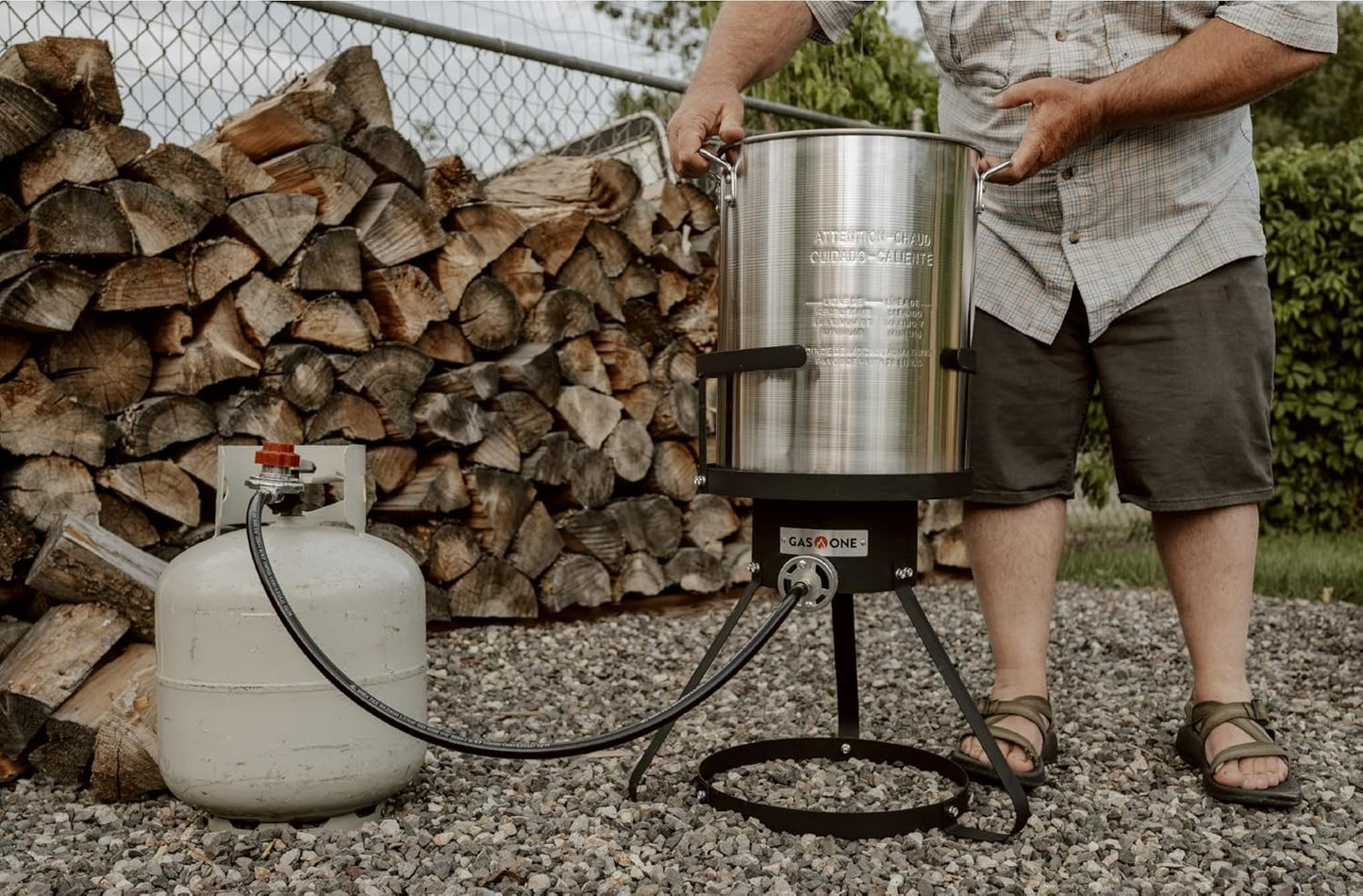 GasOne 30QT Turkey Fryer Set and Seafood Boil with Propane Gas Burner, Perforated Basket – Perfect Outdoor Cooker for Crawfish, Crab, Shrimp, Lobster, and Frying – Complete Outdoor Cooking Kit