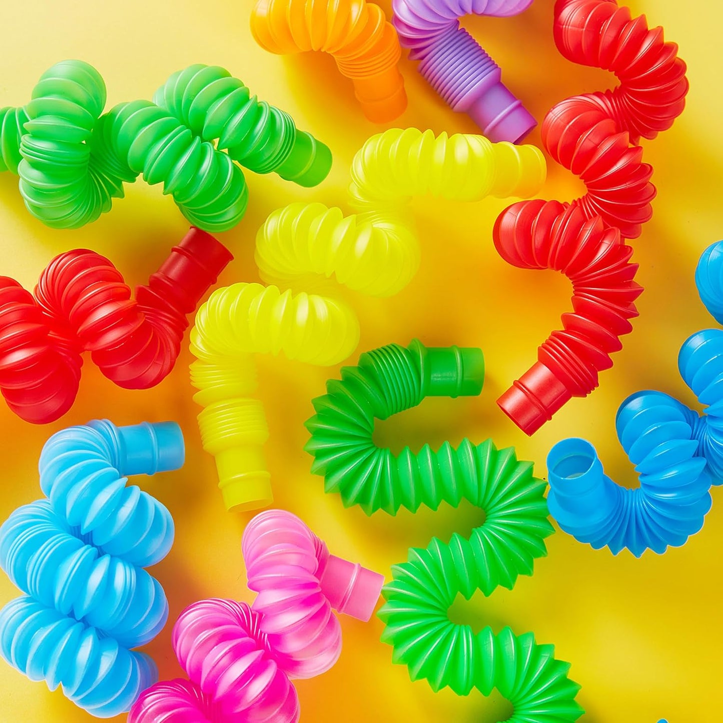 JOYIN 18 Pack Pop Tubes, Sensory Toys (Small) Fidget Toys Party Favors - 9 Colors, Creativity Learning & Fun for Toddler Kids - Perfect for Easter Goodie Bags, Classroom School Reward