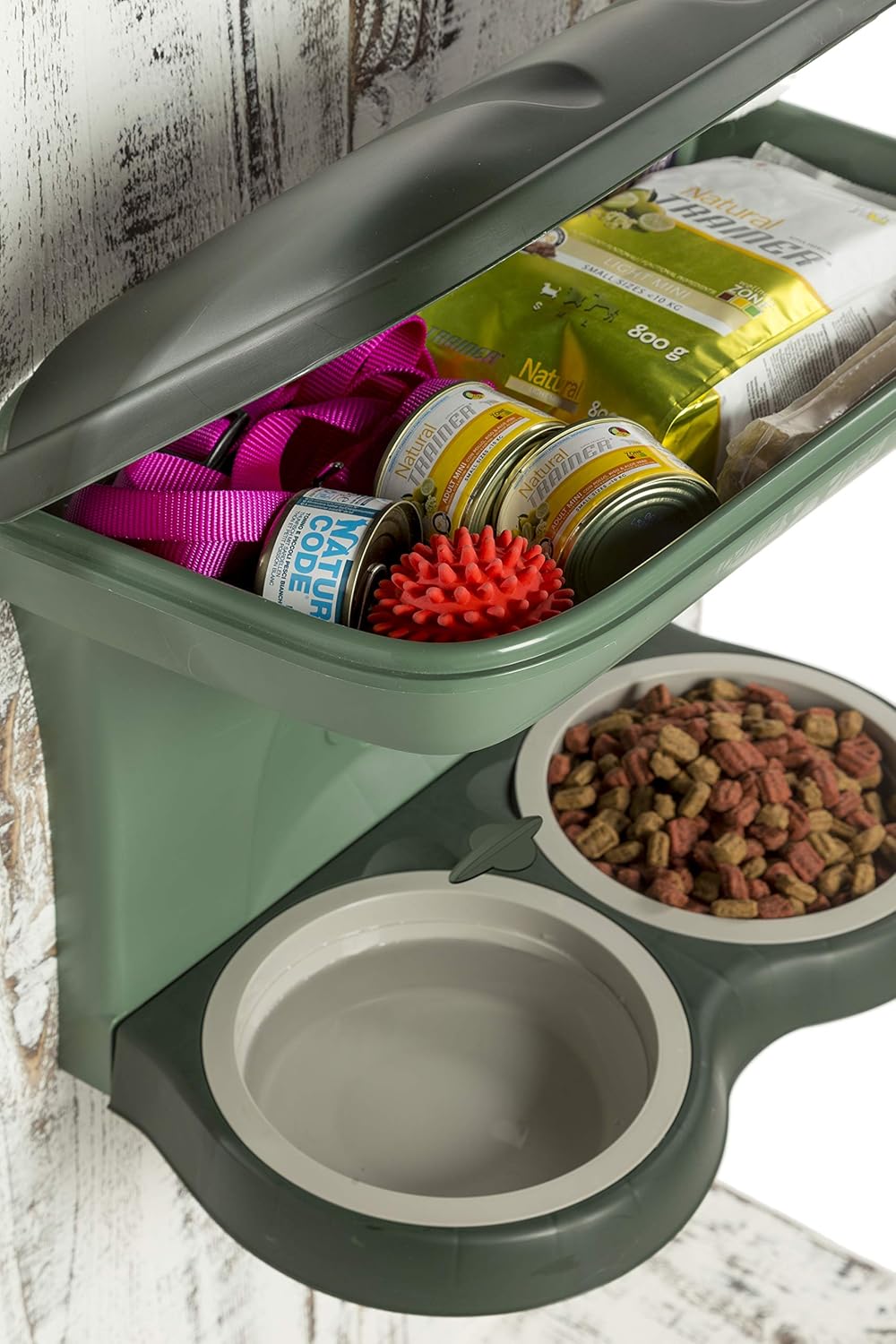 Bama Pet AP-19046 Elevated Food Stand - Large, Green
