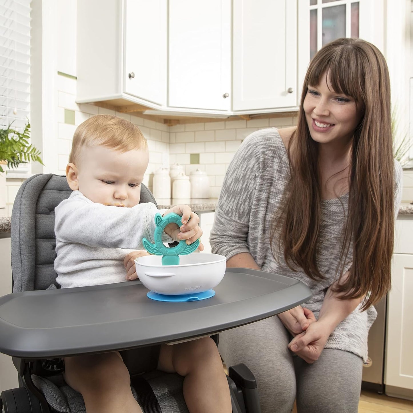Dr. Brown's No-Slip Strong Suction Bowls for Babies and Toddlers, Baby Led Feeding, 2-Pack, BPA Free, 4m+