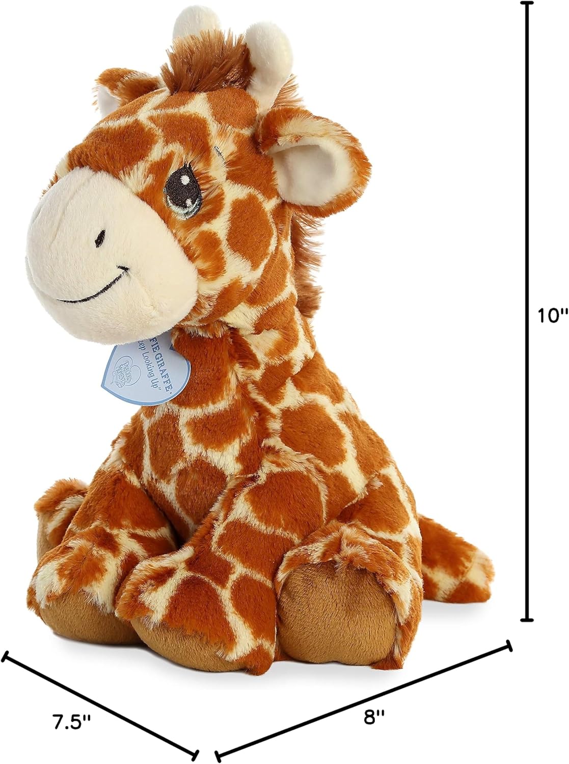 Aurora® Adorable Precious Moments™ Raffie Giraffe Stuffed Animal - Heartwarming Toy for Comforting Children - for Sentimental Gifts, Birthdays, and Adults - Brown 10 Inches