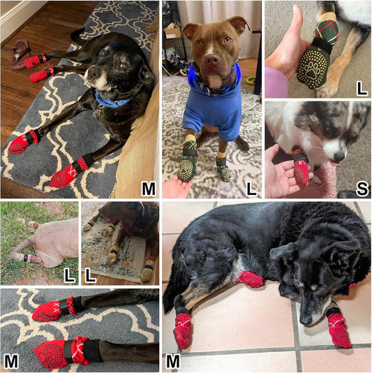 BEAUTYZOO Dog Socks - Anti Lick, Anti Slip, Paw Protector - Size SM