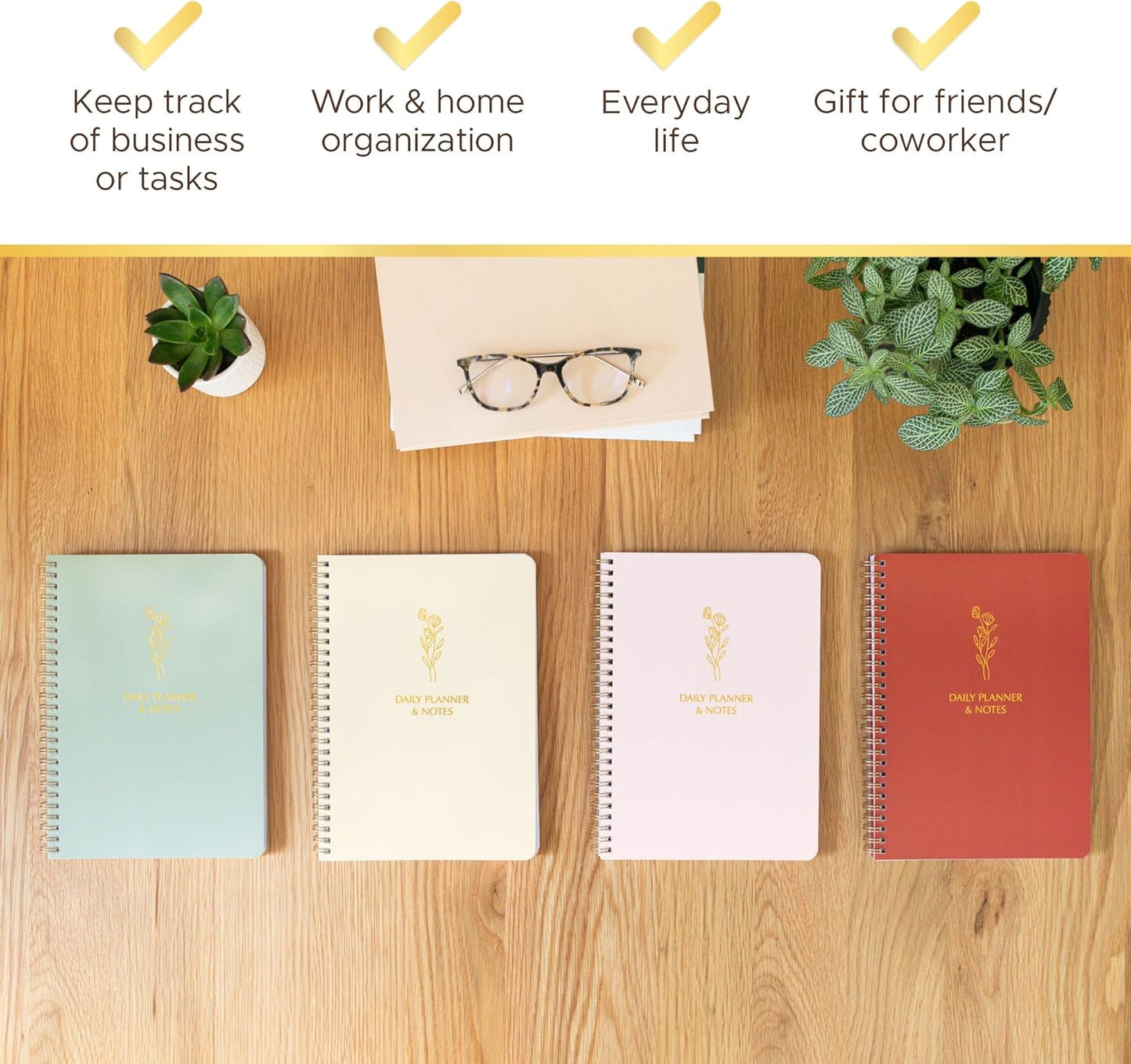 Simple Daily Planner Undated & To Do List Notebook for Work: With Hourly Schedule - 6.5x9.25" Terracotta - Aesthetic Planner Notebook for Life Tasks - Day & Hour Agenda, Organizer Notepad Journal