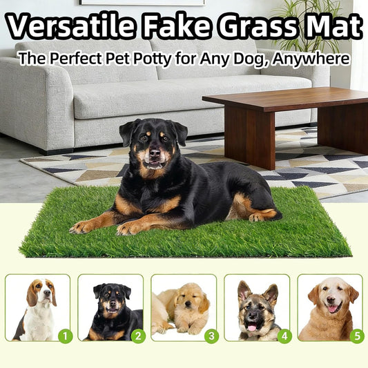 51.1x31.8In Dog Grass Pad, Professional Artificial Grass Pee, Large Fake Grass Potty Training Mat with Drainage Holes, Easy Clean Dog Potty Turf for Indoor Outdoor Balcony Patio