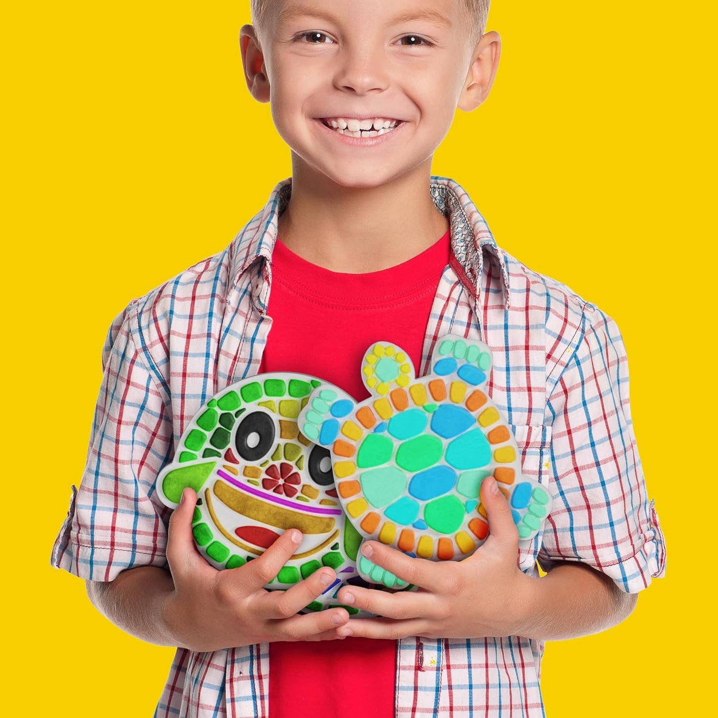 Dan&Darci Stepping Stones Painting Kit for Kids - Outdoor Crafts - Paint 5 Garden Stone - Unicorn Craft Kits for Boys, Girls Ages 6-12 - Easter Gifts for Boy, Girl Age 6, 7, 8, 9, 10 + Year Old