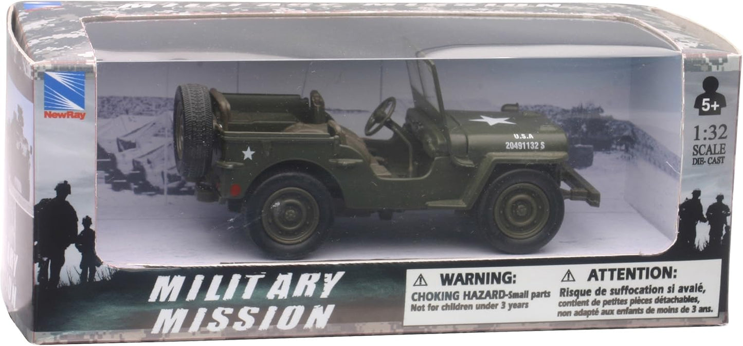 Jeep Willys U.S.A. Army Green 1/32 Diecast Model Car by New Ray