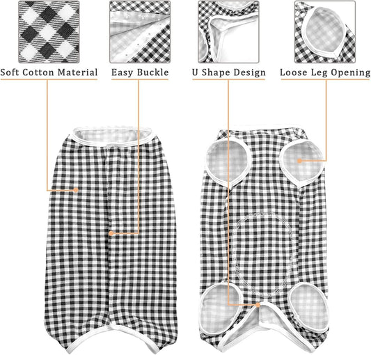 Kuoser Surgical Recovery Suit for Dogs Cats, Pet T-Shirt After Surgery Wear for Dogs, Dog Professional Recovery Suit Comfortable E Collar Alternative, Prevent Licking Onesies Pet Surgery Recovery Suit