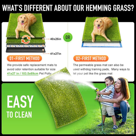 Hompet Artificial Dog Grass Pad for Dogs, 40"x26", Easy to Clean with Drainage Holes