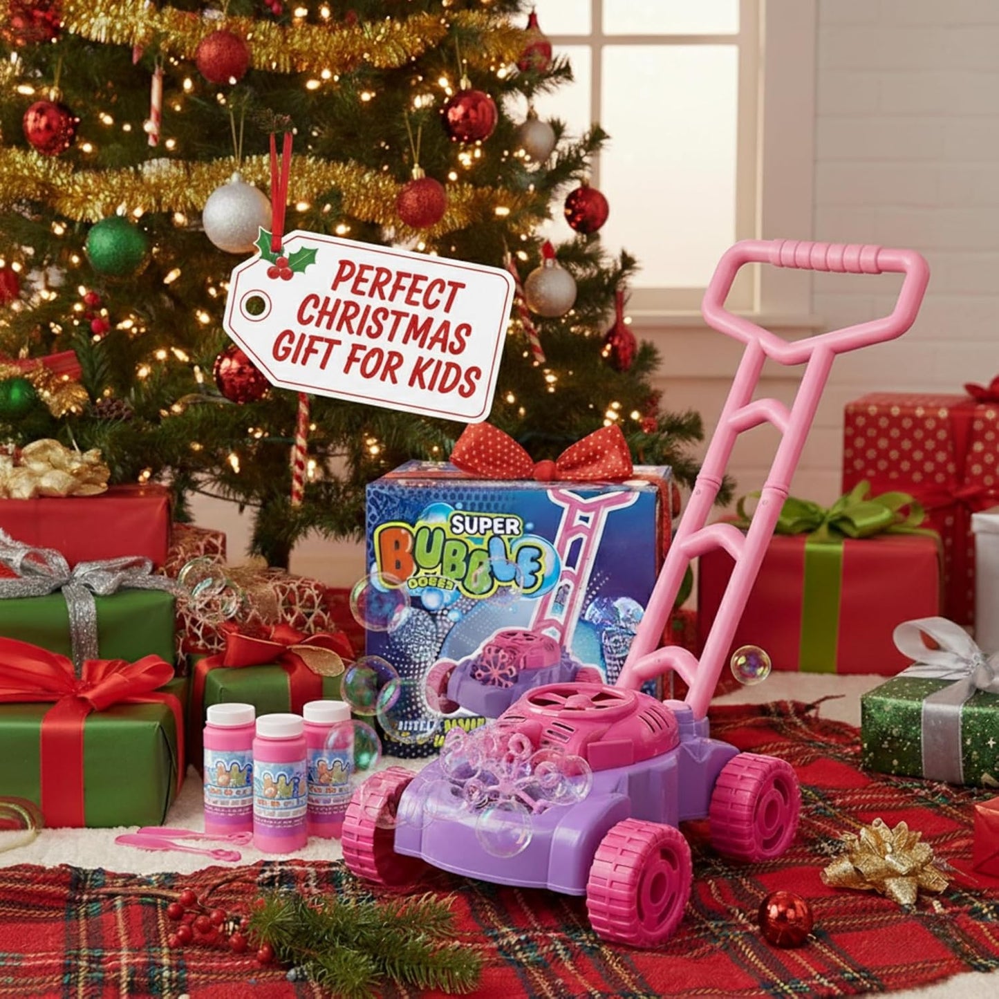 ArtCreativity Bubble Lawn Mower for Toddlers, Kids Bubble Machine for 2-Year-Old Girl Gifts, Easter Basket Stuffers for Kids, Push Toys for Toddlers Age 2 3+ Birthday Easter Gifts for Preschool Girls