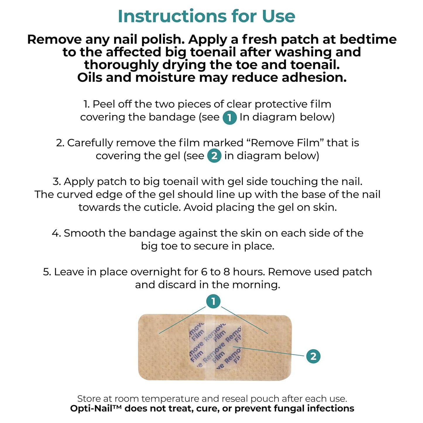 Opti-Nail Fungal Nail Renewal Patches - 21 Patches, Night-Time Treatment Improves Nail Appearance While You Sleep