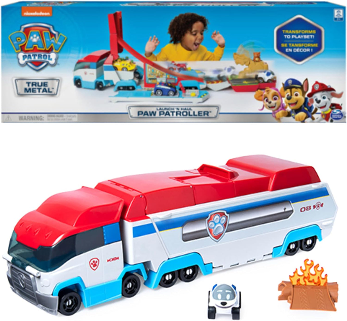 PAW Patrol, Launch’N Haul PAW Patroller, Transforming 2-in-1 Track Set for True Metal Die-Cast Vehicles, Kids Toys for Boys & Girls Ages 3 and Up
