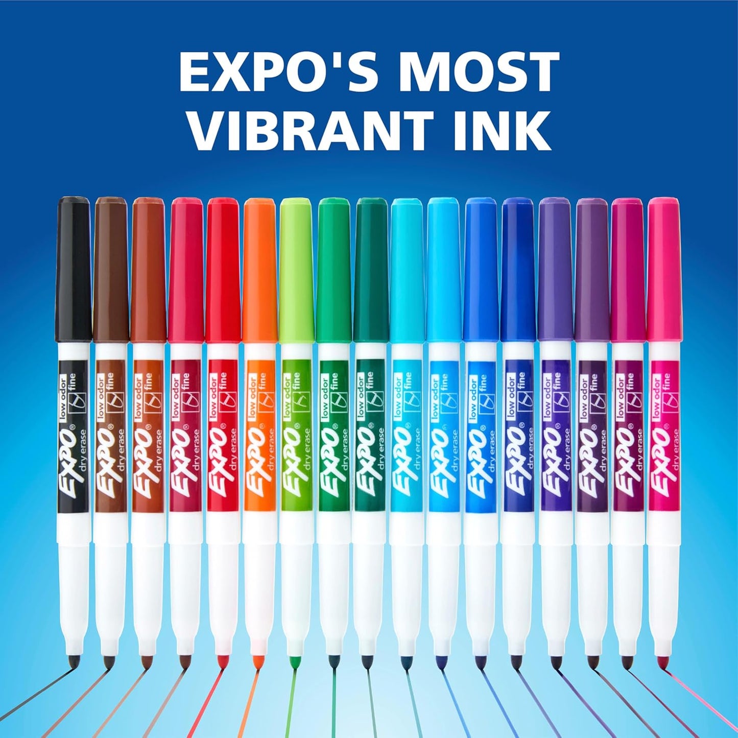 EXPO Dry Erase Markers, Low Odor Ink, Black, Fine Tip, 40 Count - Whiteboard, Calendar, Organization, Essential Supplies for Office, School, Classroom, Teachers