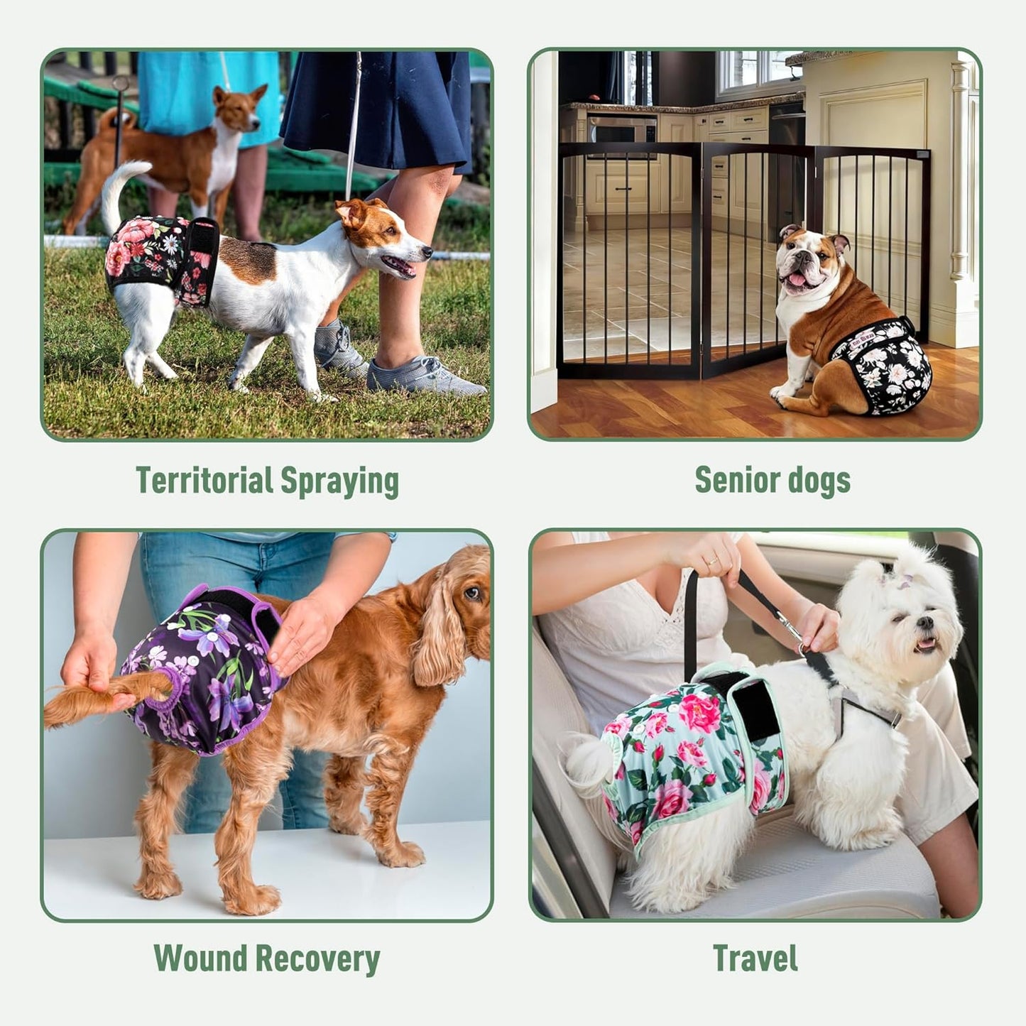 Washable Reusable Female Dog Diapers(5 Pack) Small Medium Large Doggie Puppy & Doggy Dog Diaper, Period Panties in Heat Small