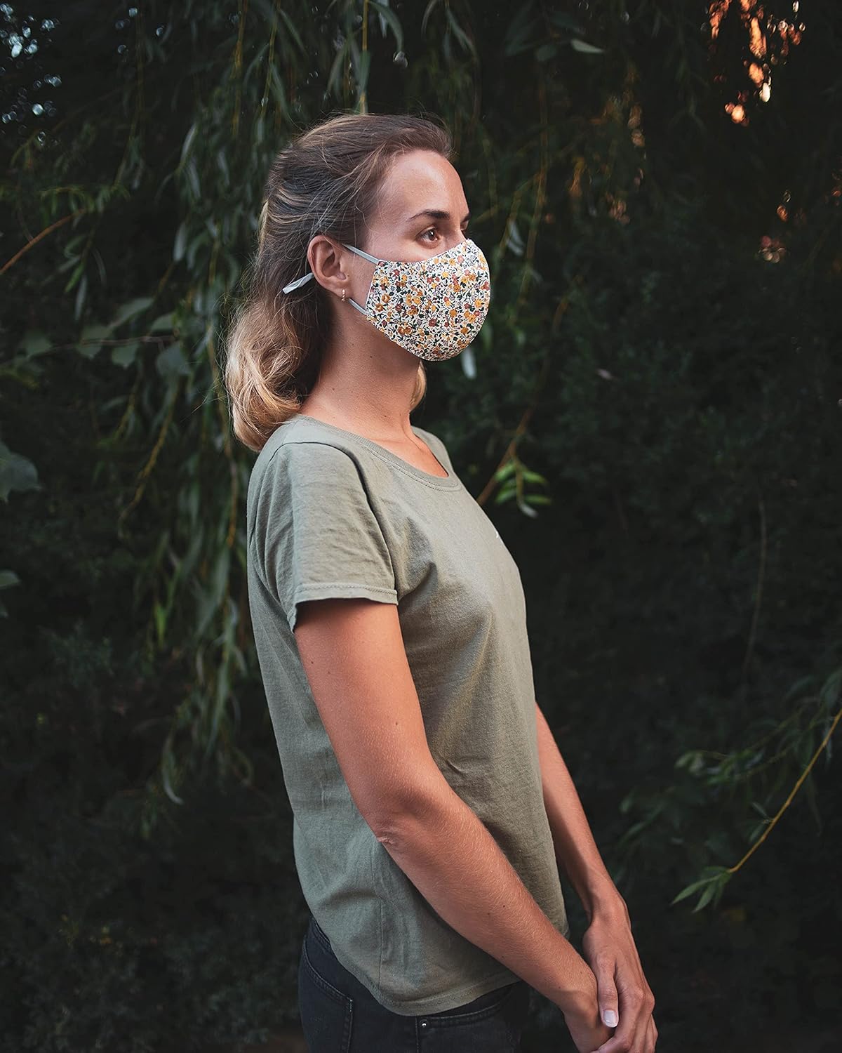 HOPE LOVE SHINE Face Mask Adjustable Filter Pocket Reusable Breathable Washable Cloth Mask Face Masks for Women Men - 5 Pack