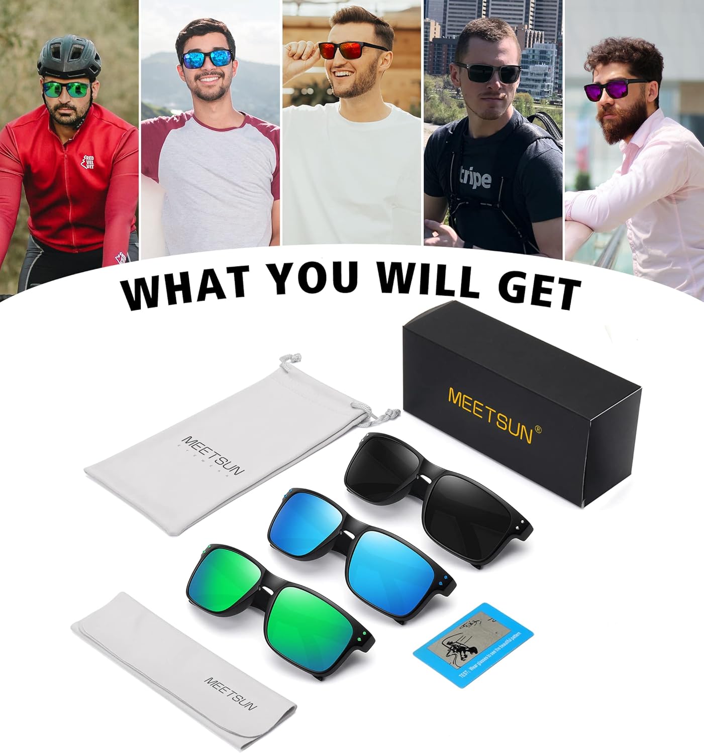 MEETSUN Polarized Sunglasses for Men Women Sports Driving Fishing Glasses UV400 Protection