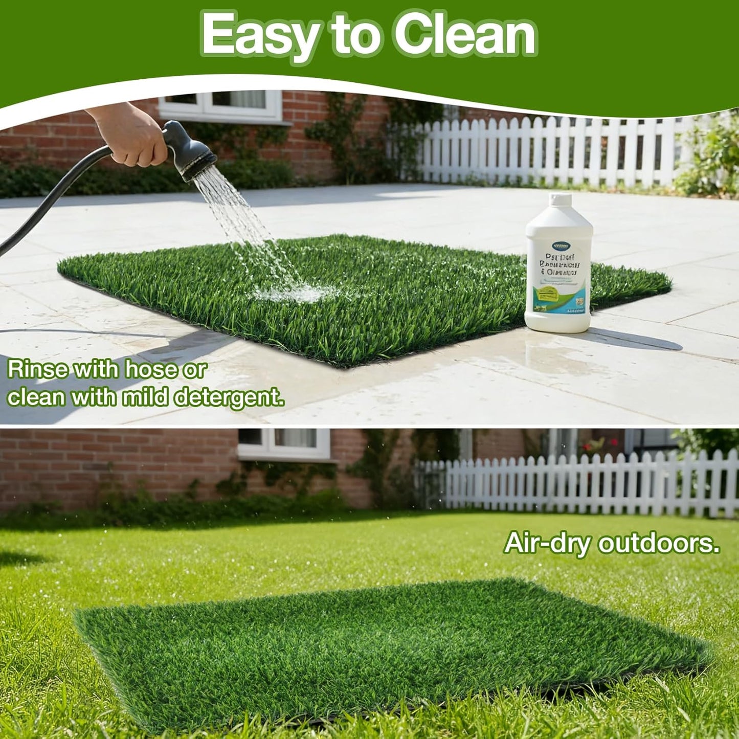 TOOKOO Realistic Fake Grass Pee Pad for Dogs Potty Traning - 2 Pack 31.5"x39.4" Replacement Pet Artificial Grass Patch Turf Indoor Outdoor Use