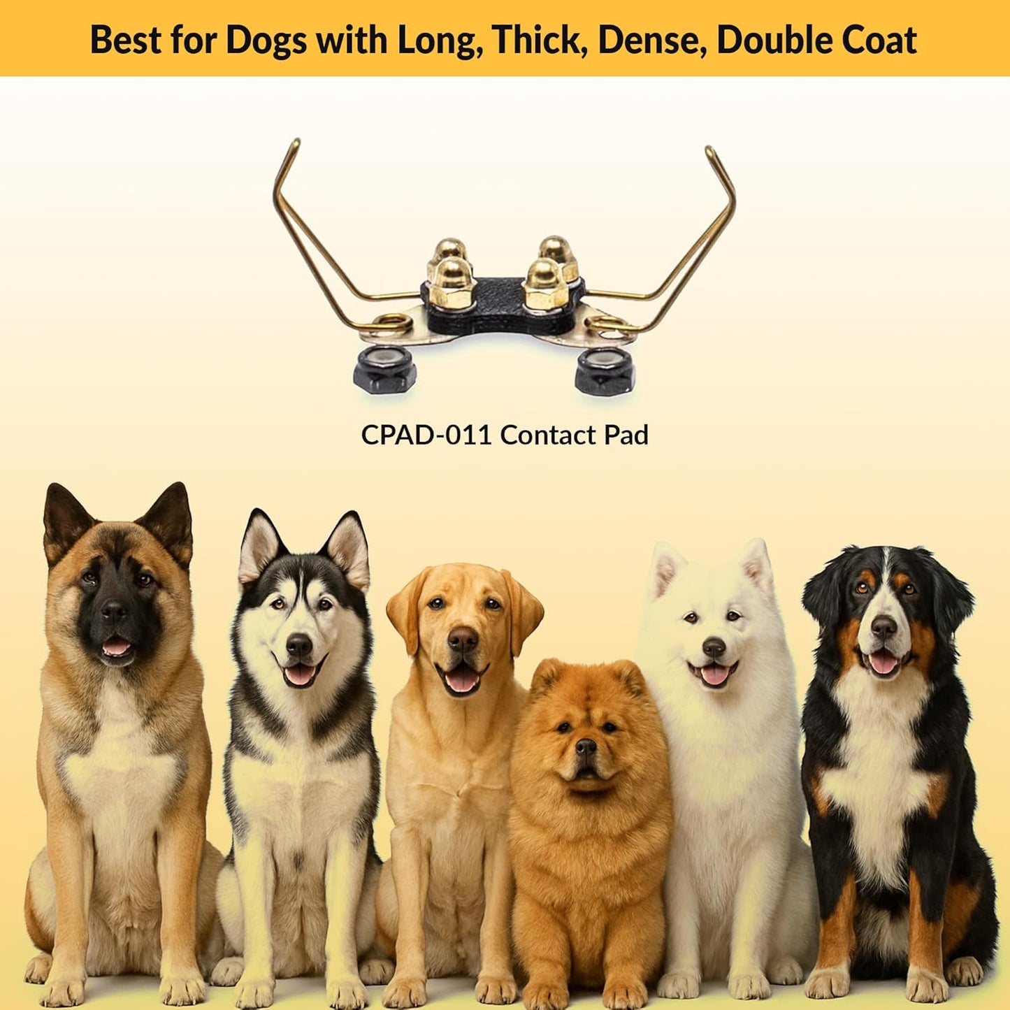Educator CPAD-011 Winged Brass Contact Pads for Dog Training Collar Receivers – Fits RX-090, RX-120 & RX-1000 – For Long or Thick Coat Dogs – Not Compatible with RX-070 or ME-300