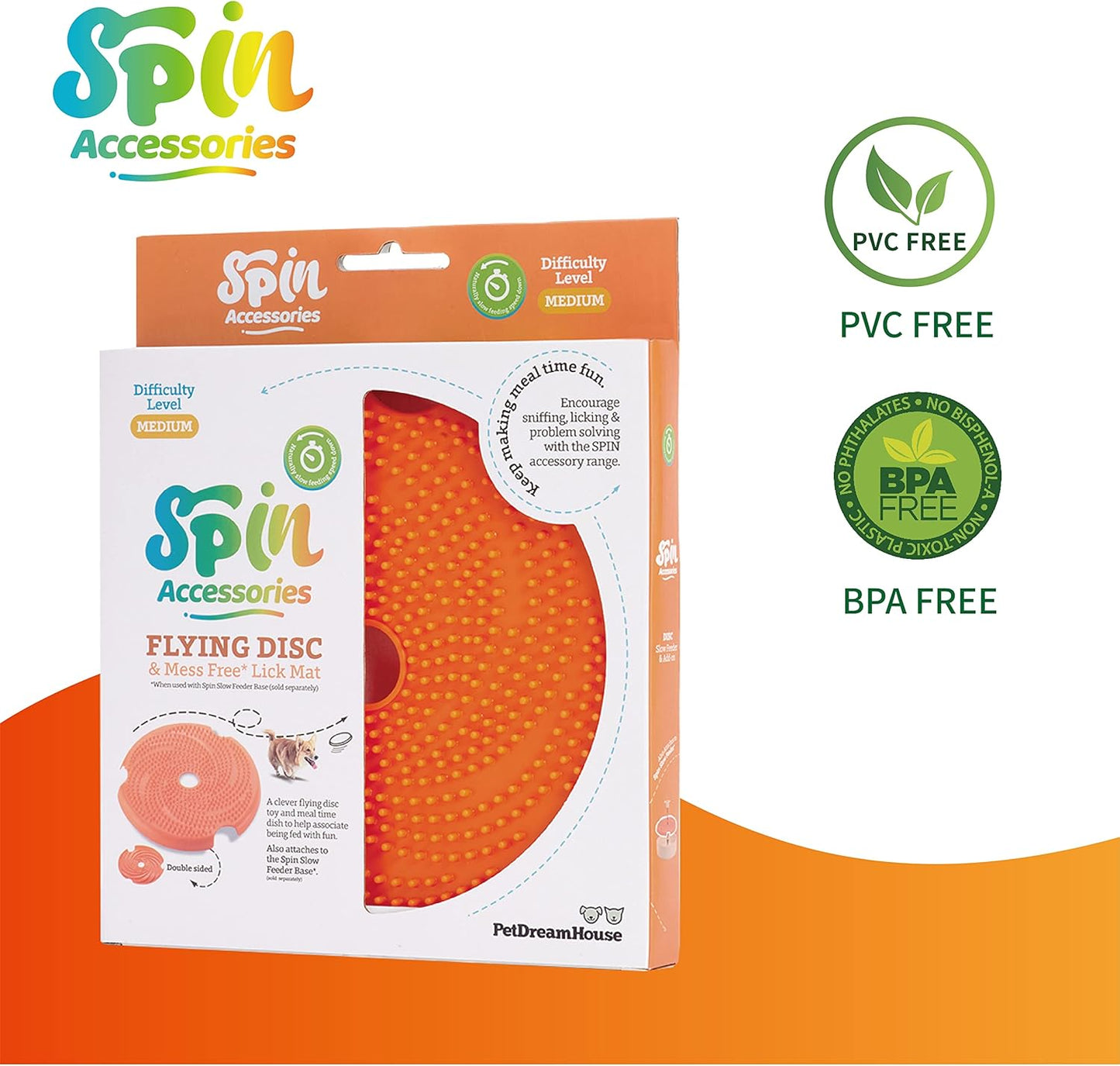 PetDreamHouse Spin Slow Dog Bowl Accessory, Double Sided Lick Mat Insert (Pack of 2)